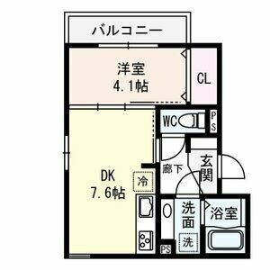 1DK 間取り図