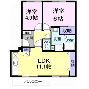 2LDK 間取り図