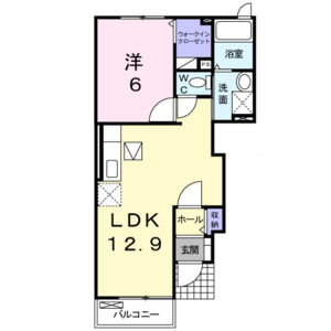 1LDK 間取り図