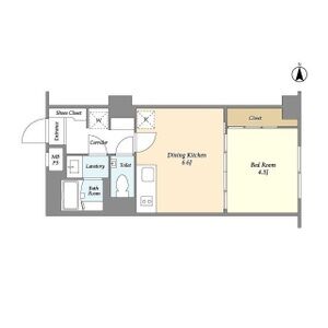 1DK 間取り図