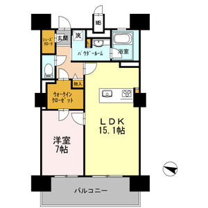1LDK 間取り図