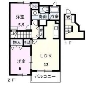 2LDK 間取り図