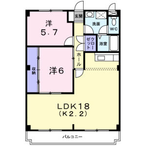 2LDK 間取り図