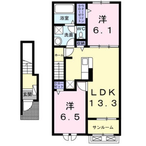 2LDK 間取り図
