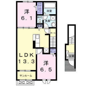 2LDK 間取り図