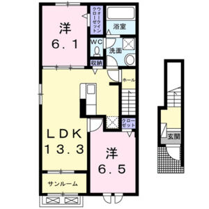 2LDK 間取り図