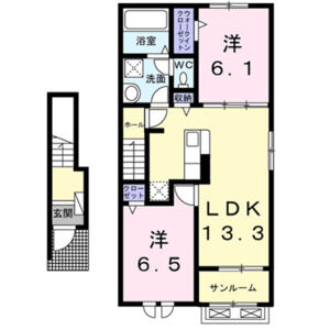 2LDK 間取り図
