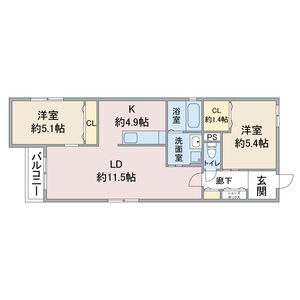 2LDK 間取り図