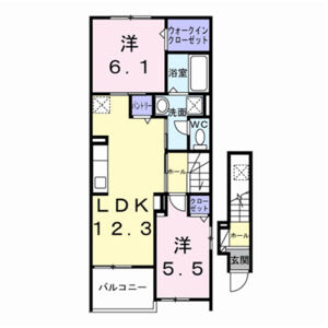 2LDK 間取り図