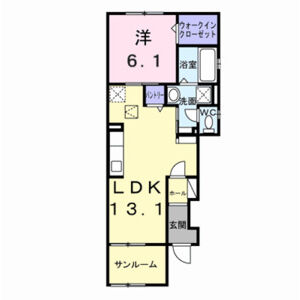 1LDK 間取り図