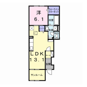 1LDK 間取り図