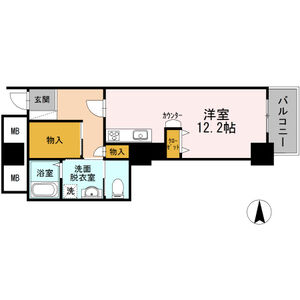 1K 間取り図