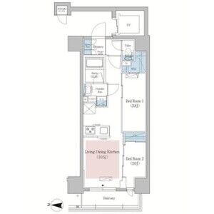 2LDK 間取り図