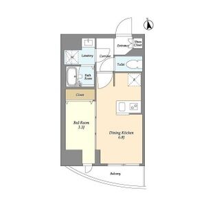 1DK 間取り図