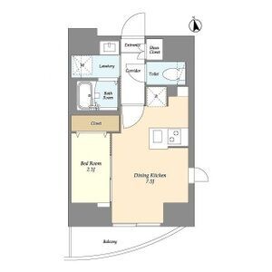 1DK 間取り図
