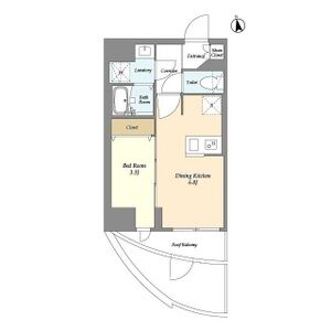 1DK 間取り図