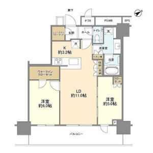 2LDK 間取り図