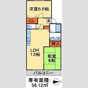 2LDK 間取り図