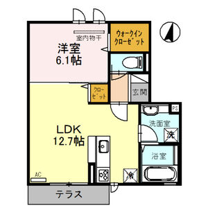 1LDK 間取り図