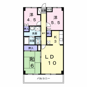 3LDK 間取り図