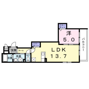 1LDK 間取り図