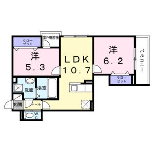 2LDK 間取り図