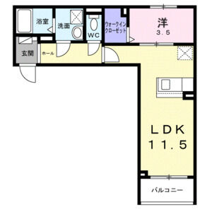 1LDK 間取り図