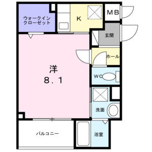 1K 間取り図