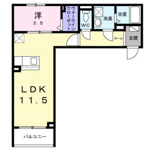 1LDK 間取り図
