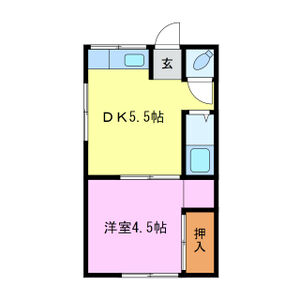 1DK 間取り図