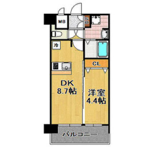 1LDK 間取り図