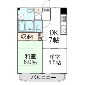 2DK 間取り図