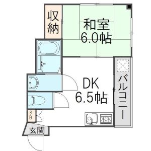 1DK 間取り図