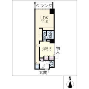 1LDK 間取り図