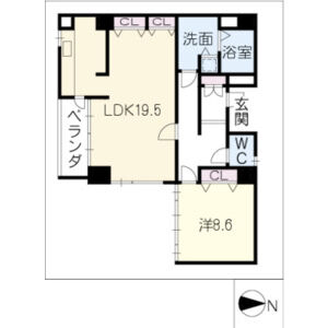 1LDK 間取り図