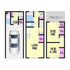 2LDK 間取り図