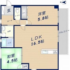 2LDK 間取り図