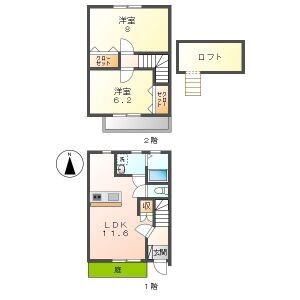 2LDK 間取り図