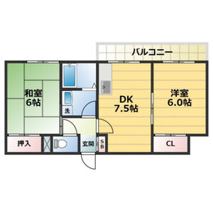 2DK 間取り図