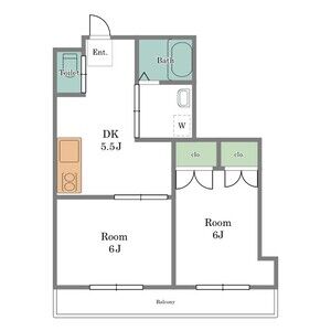 2DK 間取り図