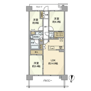 3LDK 間取り図