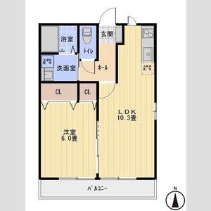 1LDK 間取り図