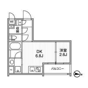 1DK 間取り図