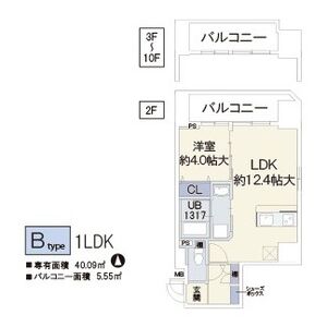 1LDK 間取り図