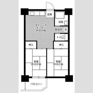 2DK 間取り図