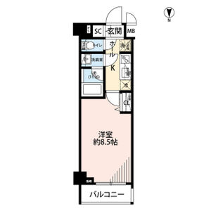 1K 間取り図