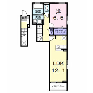 1LDK 間取り図