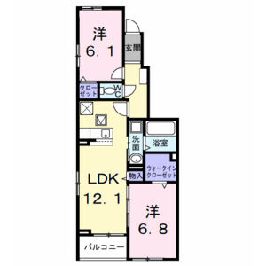 2LDK 間取り図