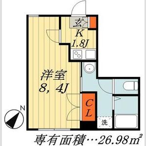 1K 間取り図