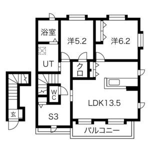 2LDK 間取り図